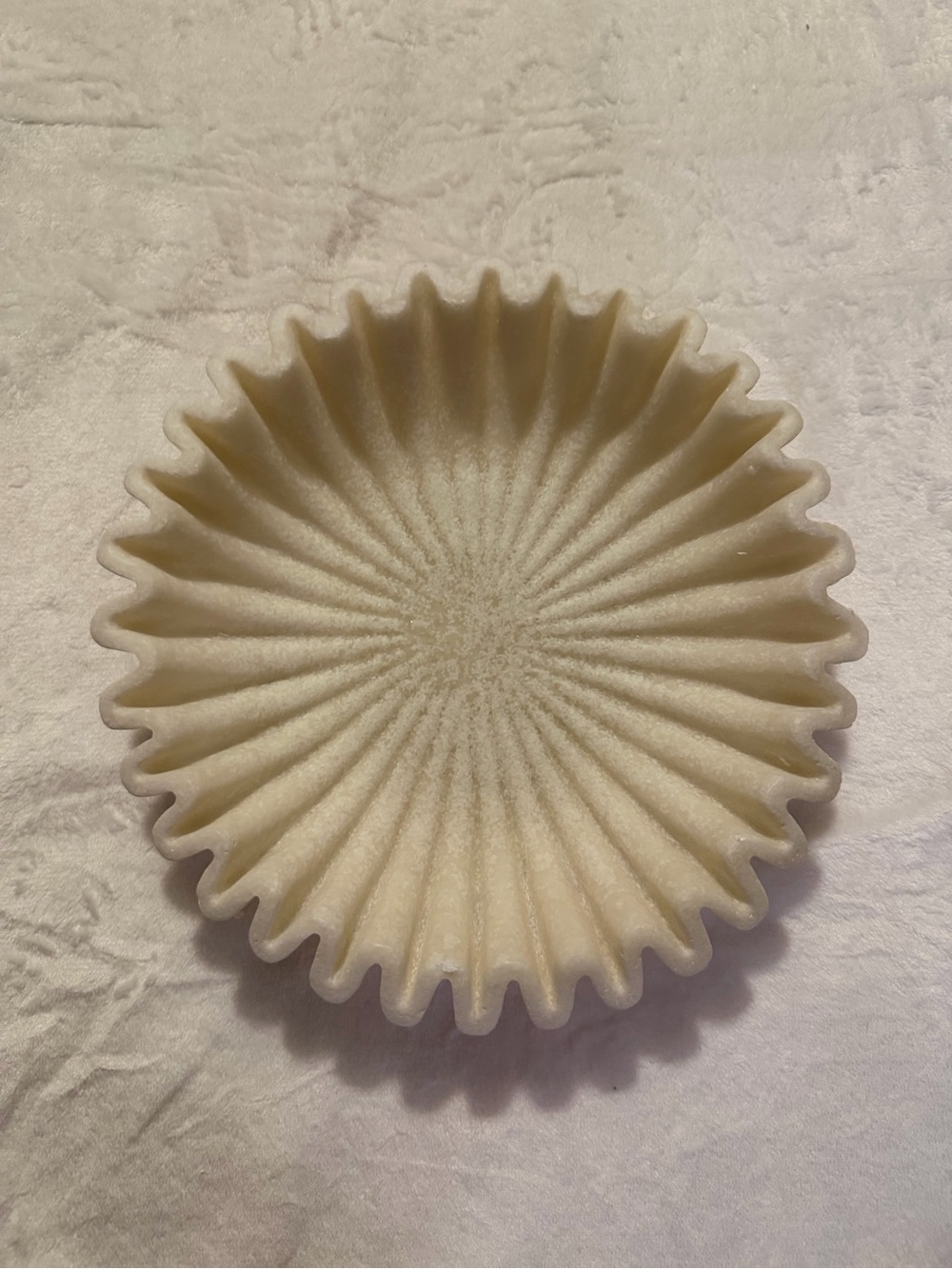 9” Fluted Ceramic Dish in Soft Cream